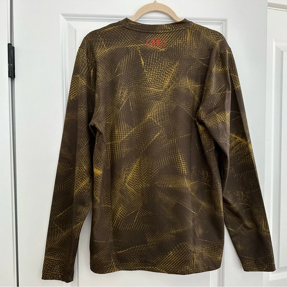 Under Armour Cold Gear Brown Printed Long Sleeve Base Layer Thermal Shirt